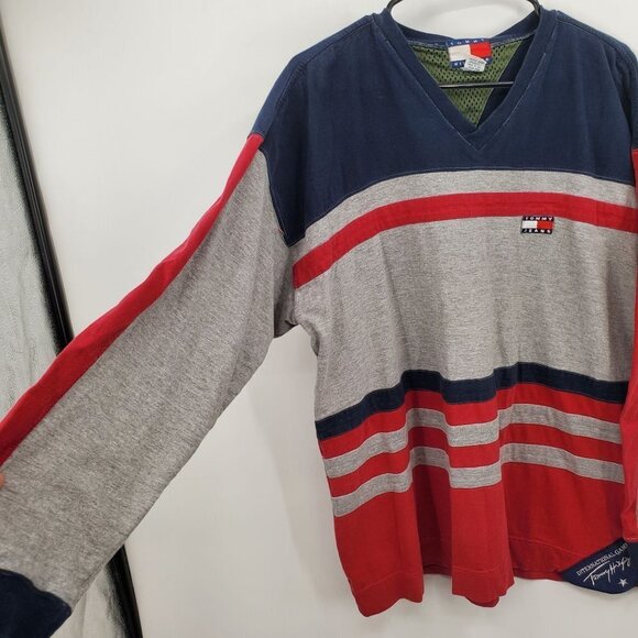 Tommy Hilfiger International Games Sweatshirt Vintage Look Stripe Large Men - Picture 3 of 10